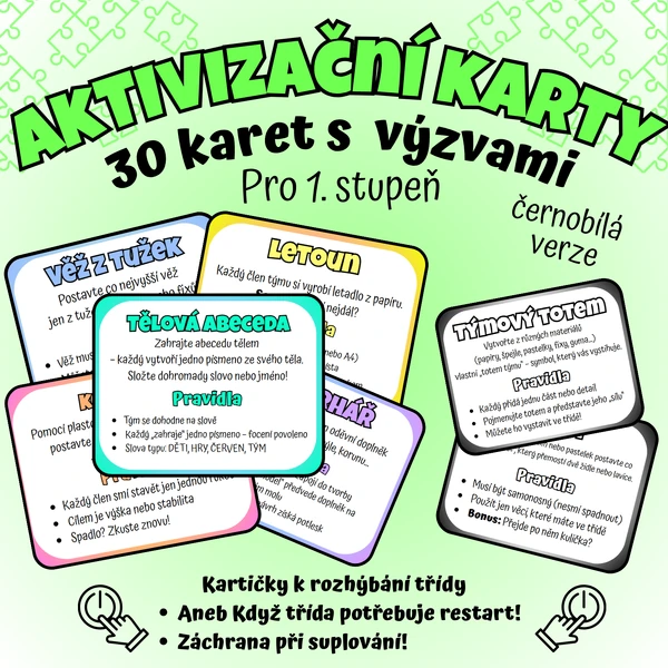 🤸‍♀️ Rozhýbej třídu! Aktivizační kartičky🧠