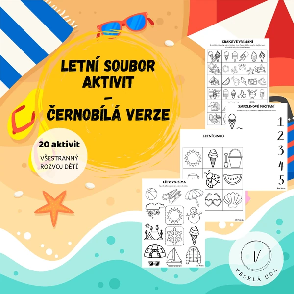 LETNÍ SOUBOR AKTIVIT- černobílá verze