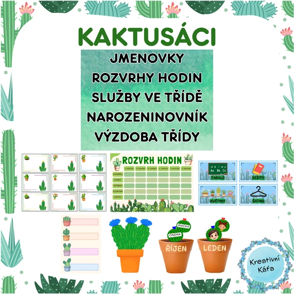 Kaktusáci - kaktusová výzdoba do třídy