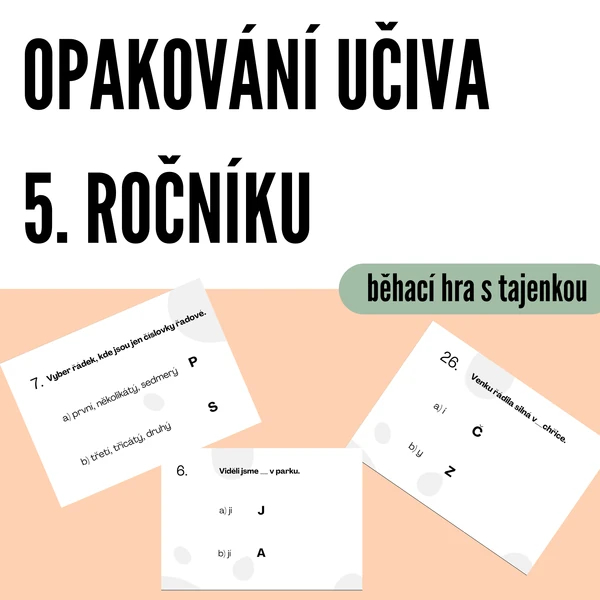 Opakování učiva 5. ročníku – běhací hra