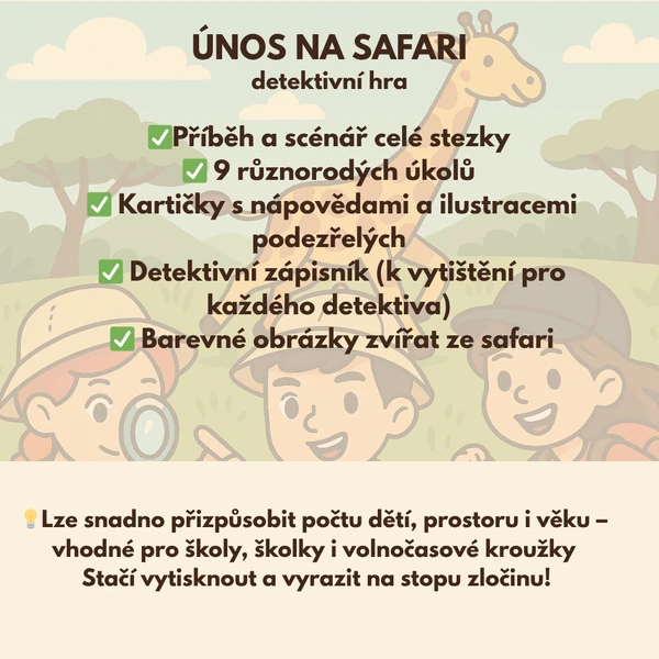 Únos na Safari - detektivní stezka