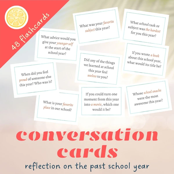 CONVERSATION CARDS | The end of the school year | konverzační karty v angličtině