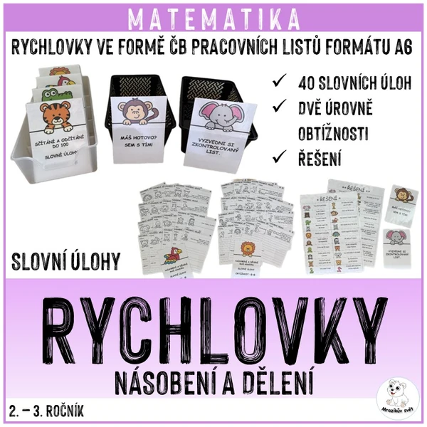 Rychlovky - násobení a dělení (slovní úlohy)