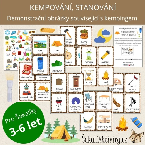  KEMPOVÁNÍ, STANOVÁNÍ - demonstrační karty 