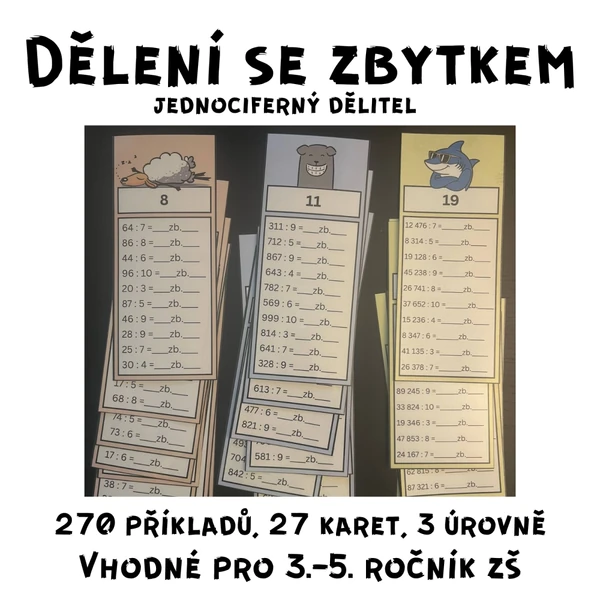 Dělení se zbytkem-jednociferný dělitel