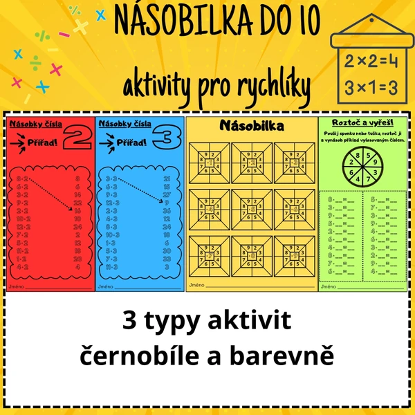 NÁSOBILKA (2 - 10) - aktivity pro rychlíky