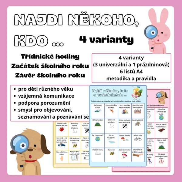 Najdi někoho, kdo ... - 4 varianty