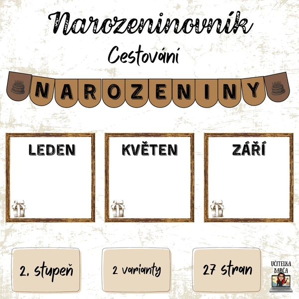 Cestovatelský (vintage) narozeninovník