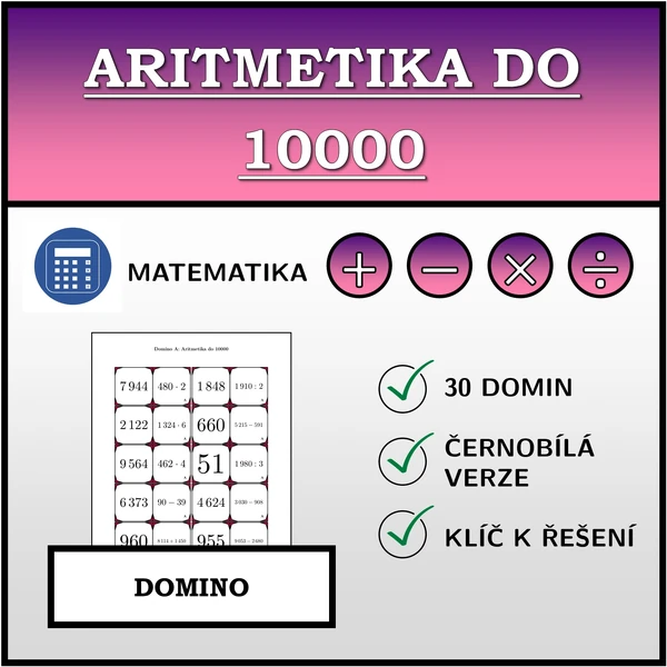 Domino - Aritmetika do 10000 | matematika