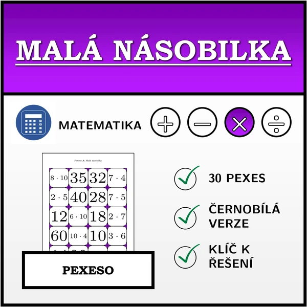 Pexeso - Malá násobilka | matematika