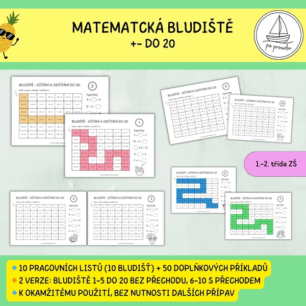 Počítání do 20 - letní bludiště