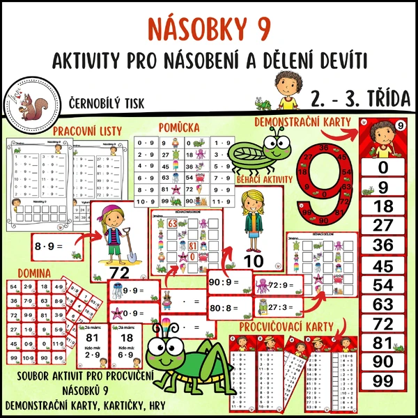 Násobky 9 - malá násobilka