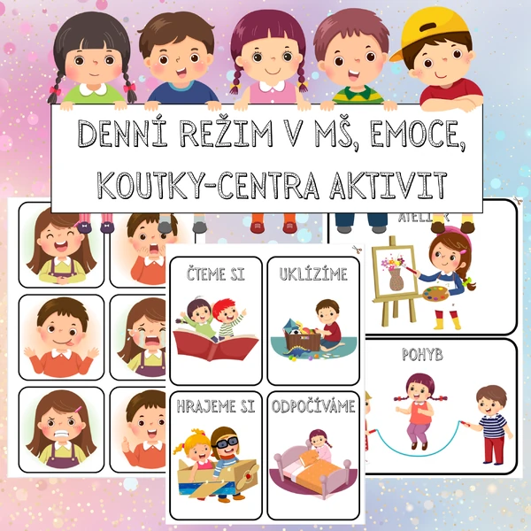 DENNÍ REŽIM V MŠ, EMOCE, KOUTKY - CENTRA AKTIVIT