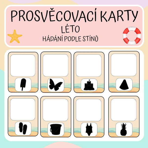 Prosvěcovací kartičky - LÉTO