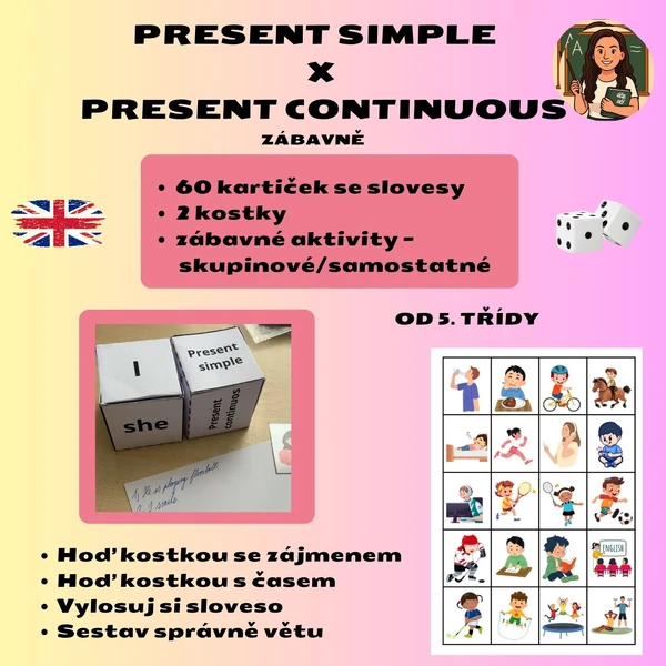 Present simple X Present continuous zábavně
