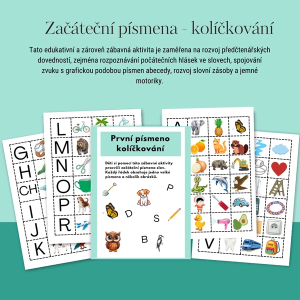 Začáteční písmena - kolíčkování 