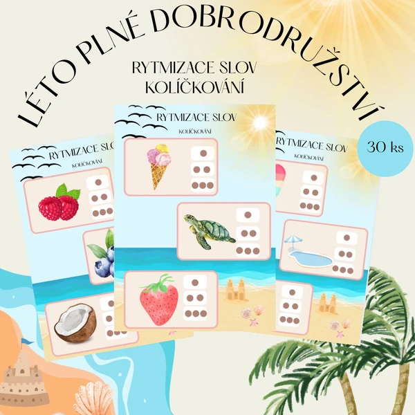 LÉTO- Rytmizace slov/ kolíčkování 🏝️☀️