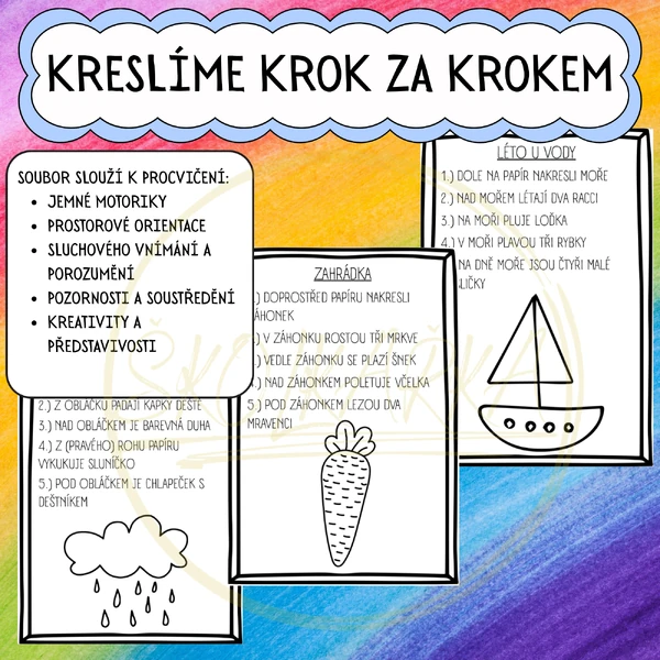 KRESLICÍ DIKTÁTY NA TÉMA LÉTO - KRESLÍME KROK ZA KROKEM