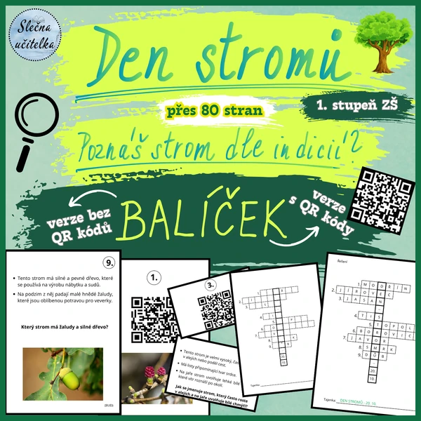 DEN STROMŮ - Poznáš strom dle indicií? - BALÍČEK, 1. stupeň