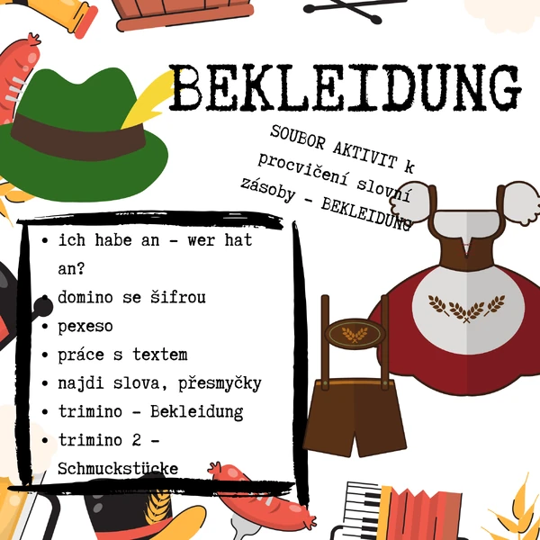 Bekleidung - sada aktivit
