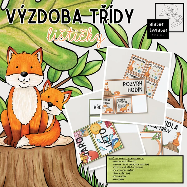 Výzdoba třídy - lištičky