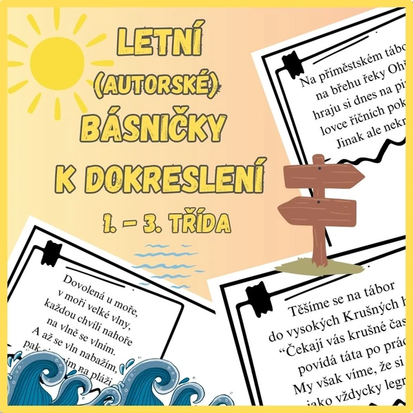 Letní básničky k dokreslení
