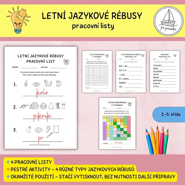 Letní jazykové rébusy - čtyřikrát jinak