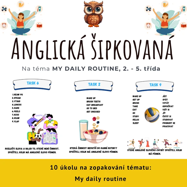 Anglická šipkovaná - My daily routine 