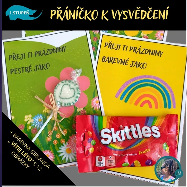 PŘÁNÍČKA K VYSVĚDČENÍ + GIRLANDA VÍTEJ LÉTO