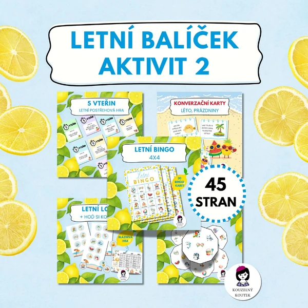 Letní balíček aktivit 2 - Bingo | Loto | Postřehovka | 5 vteřin | Konverzační karty