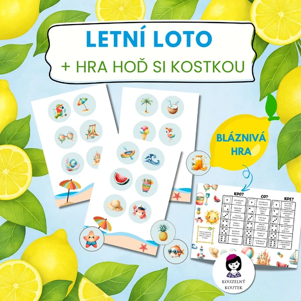 Letní loto - léto, prázdniny, dovolená, letní hra, letní aktivita