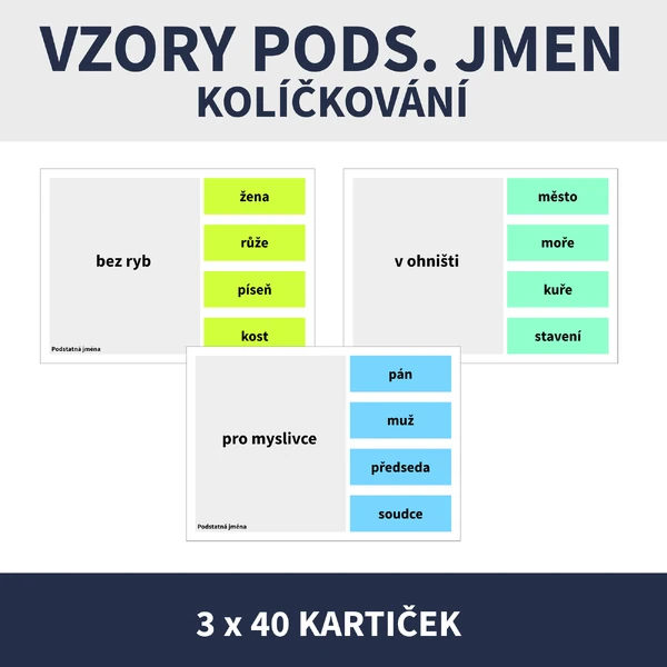 VZORY PODSTATNÝCH JMEN - KOLÍČKOVÁNÍ