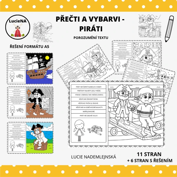 PŘEČTI A VYBARVI - PIRÁTI