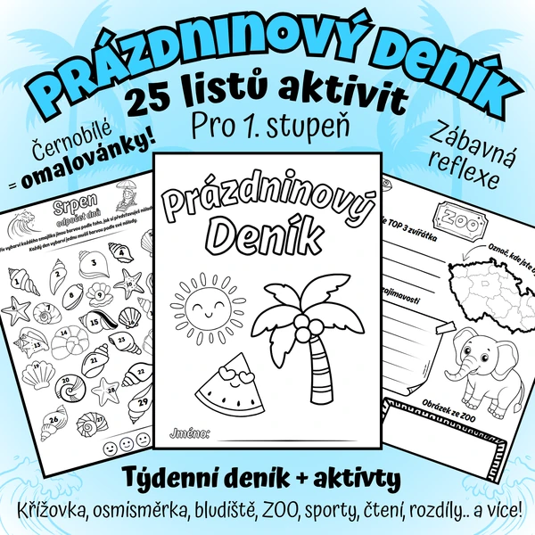 ☀️ Hurá prázdniny! Deník, co si děti zamilují🦩