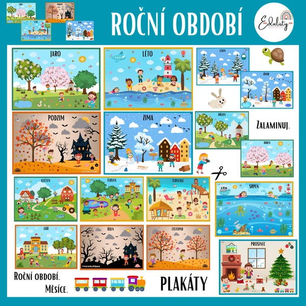 Roční období a měsíce - plakáty do třídy