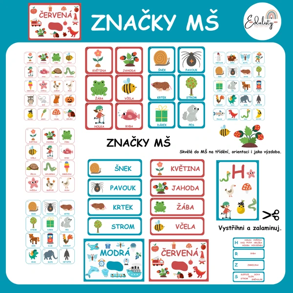 Značky MŠ - obrázkové značky a herní karty