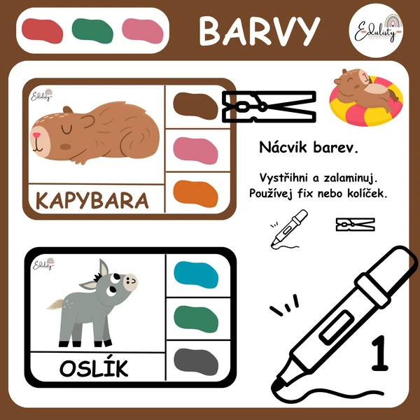 Barvy - nácvik barev.