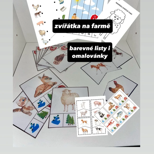 Soubor aktivit: zvířátka na farmě