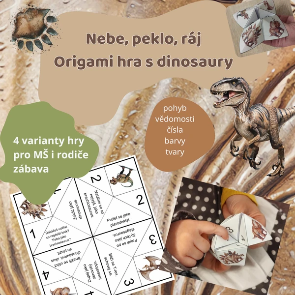 Origami nebe peklo ráj - dinosauři