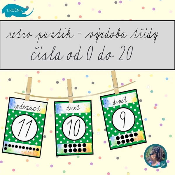 ČÍSLA OD 0 DO 20 - RETRO PUNTÍK