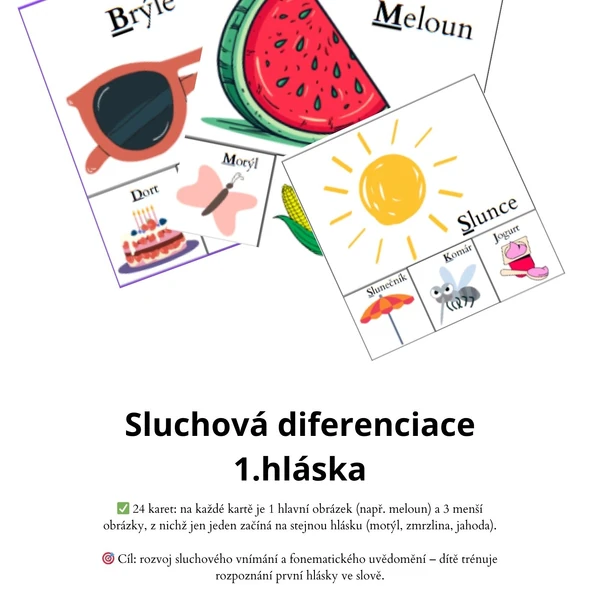 Sluchové rozlišení 1.hlásky - léto