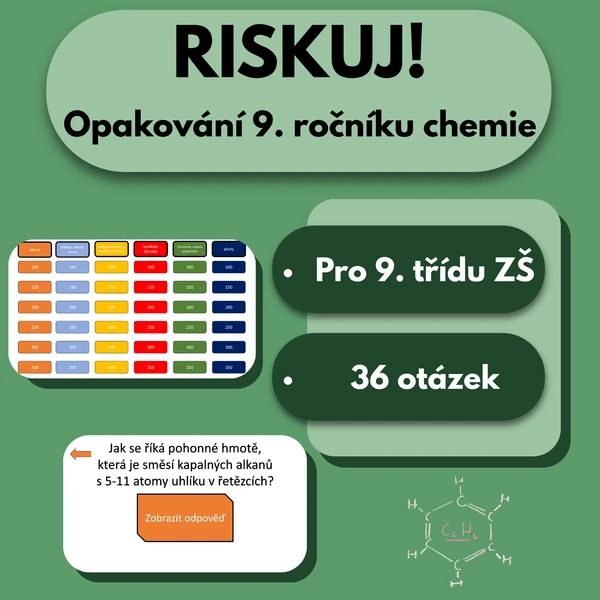 Riskuj! - Opakování 9. ročníku chemie