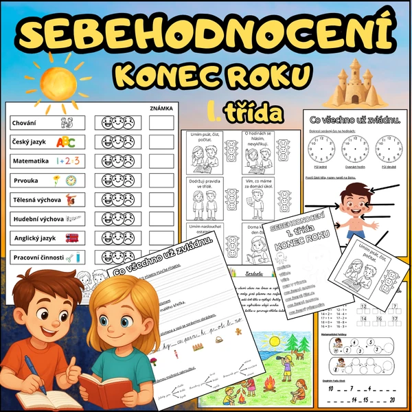 🐚✏️SEHODNOCENÍ - 1. TŘÍDA KONEC ROKU 🌴