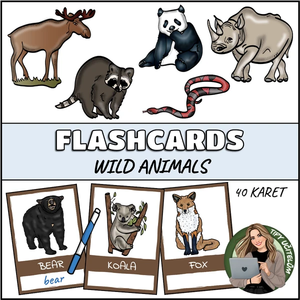 Flashcards - wild animals (divoká zvířata)
