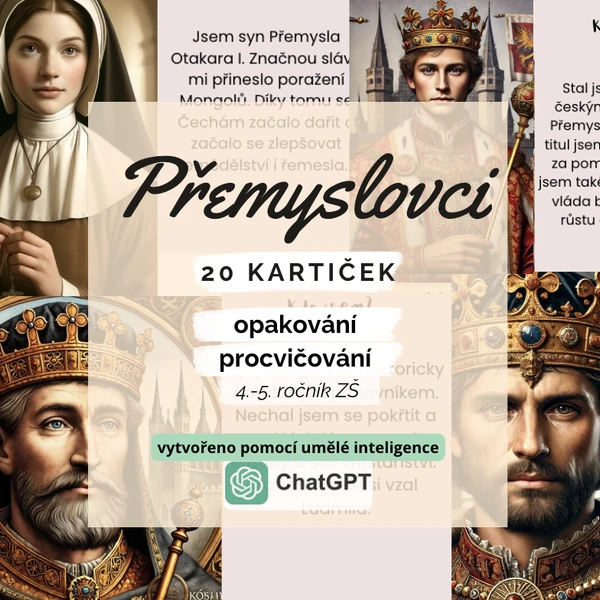 Přemyslovci - opakovací kartičky