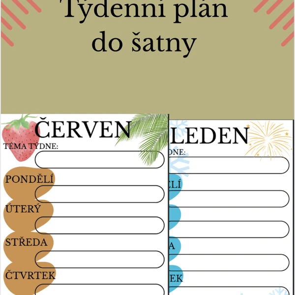 Týdenní plán do šatny 