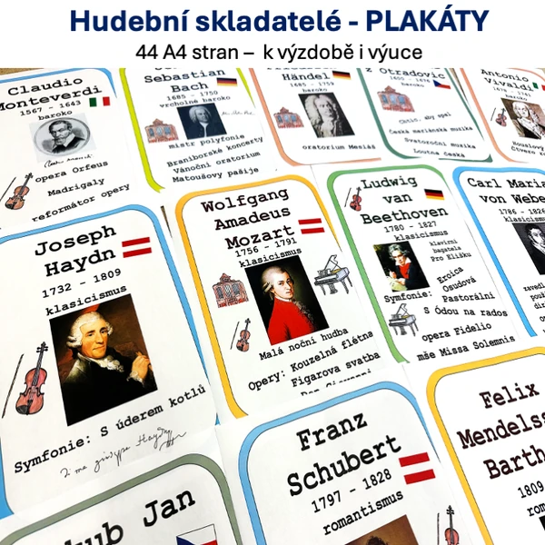 Hudební skladatelé - plakáty, kniha