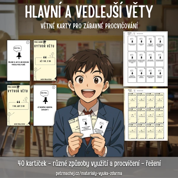 VĚTNÉ KARTY: Hlavní a Vedlejší věty