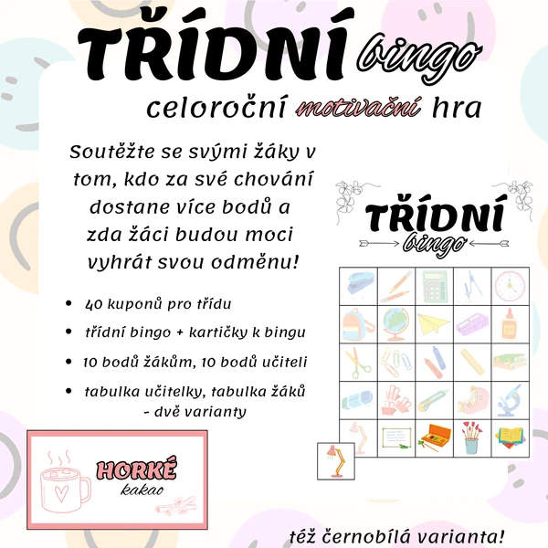 Třídní bingo - celoroční motivační hra