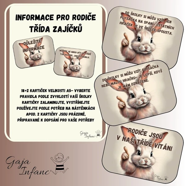 Informace pro rodiče- třída zajíčků